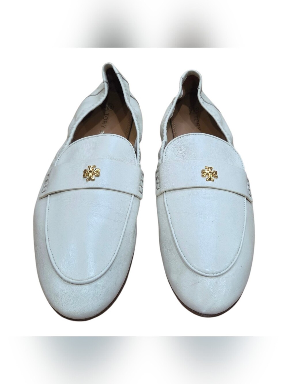 NEW Tory Burch Tan Ballet Flats, $300 Retail, Cream Sz 10